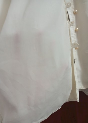 Dantel Detaylı Beyaz Kadın Gömlek - Görsel 4