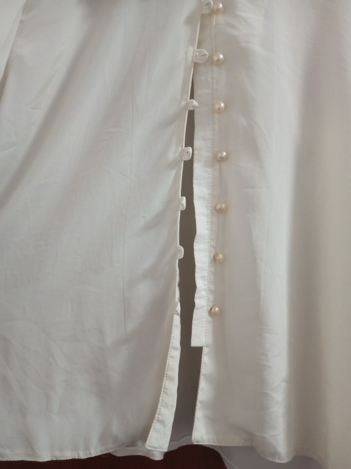 Dantel Detaylı Beyaz Kadın Gömlek - Görsel 5