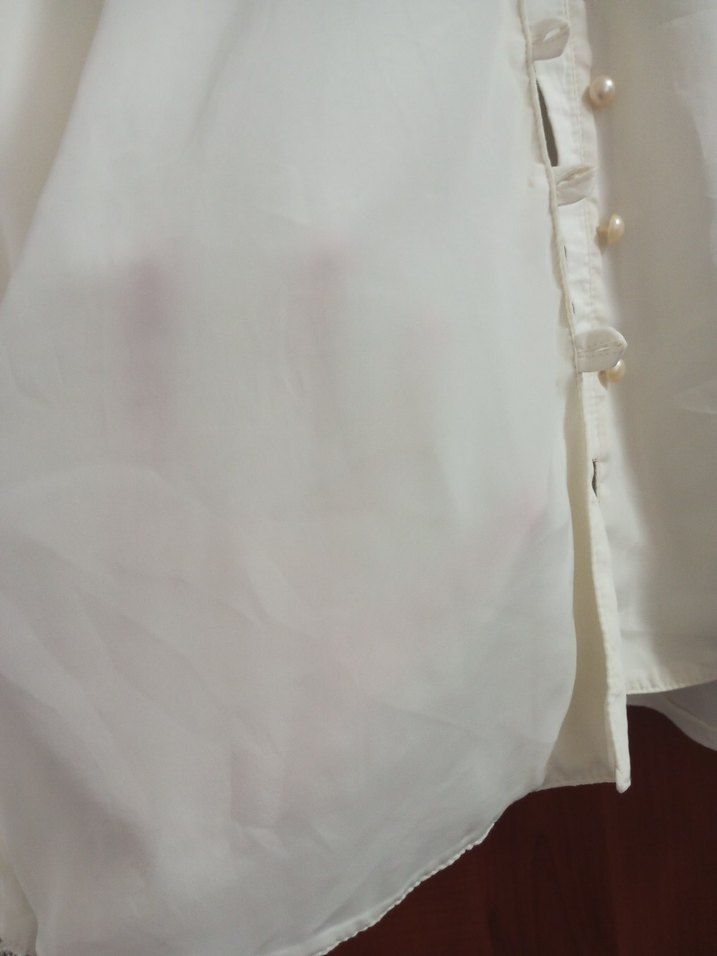 Dantel Detaylı Beyaz Kadın Gömlek - Görsel 4