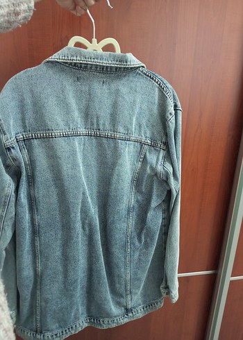 Düğmeli Kadın Mavi Kot Ceket - Görsel 6