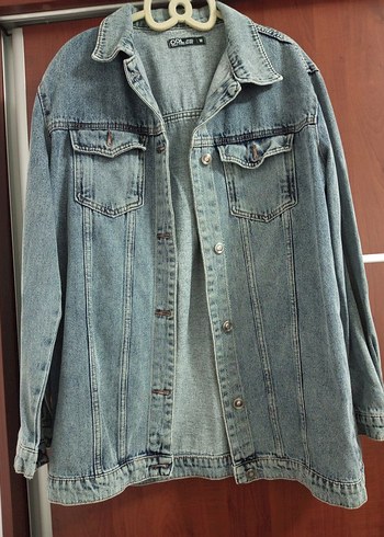 Düğmeli Kadın Mavi Kot Ceket - Görsel 4