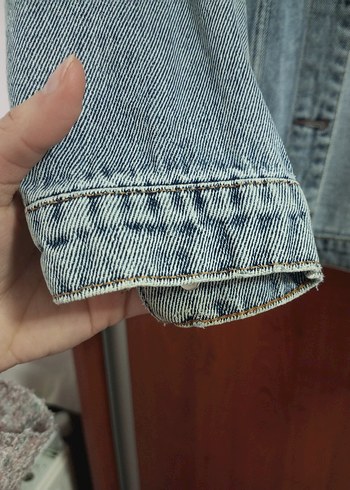 Düğmeli Kadın Mavi Kot Ceket - Görsel 3