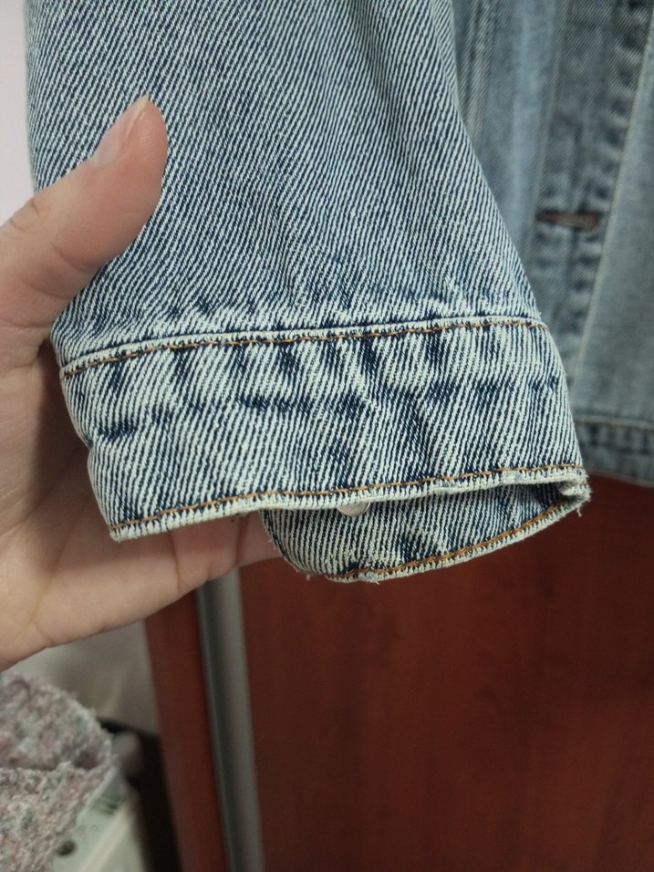 Düğmeli Kadın Mavi Kot Ceket - Görsel 3