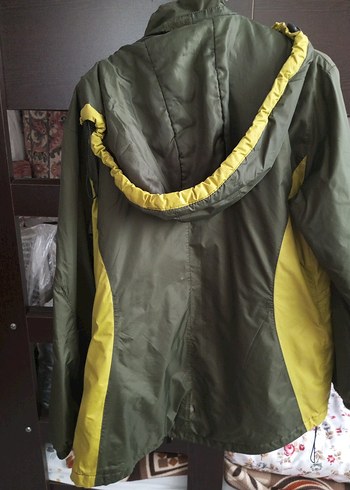 Yeşil ve Sarı Fermuarlı yağmurluk mont unisex erkek - Görsel 4