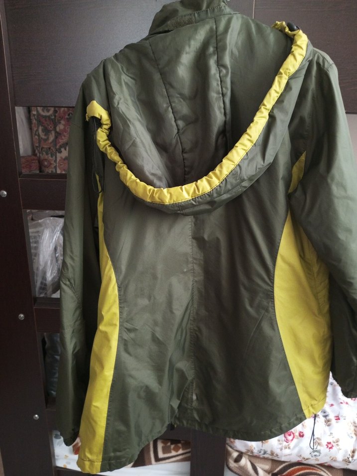 Yeşil ve Sarı Fermuarlı yağmurluk mont unisex erkek - Görsel 4