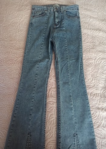 30 Beden mavi Renk Gri Mavi Midi Boy Kadın Kot Pantolon