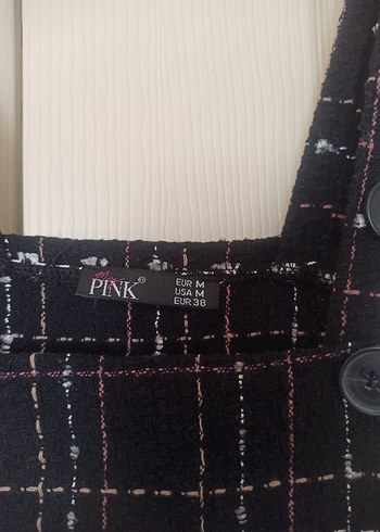 Kızlar için Kareli Askılı Siyah Salopet - Görsel 4