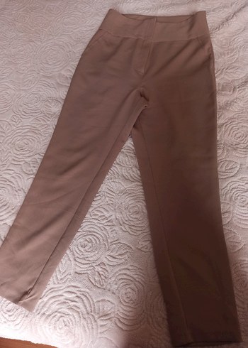 Bej Kadın Midi Kumaş Pantolon - Görsel 2