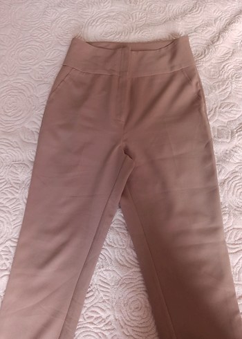 Bej Kadın Midi Kumaş Pantolon - Görsel 4