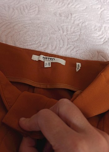 Kahverengi Kemerli Kadın Kumaş Pantolon - Görsel 6