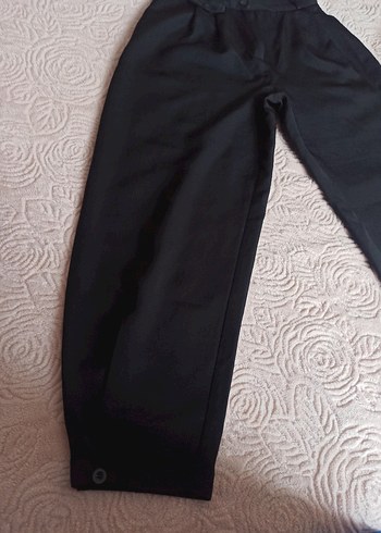 Kadın şalvarlı Siyah Pilili Kumaş Pantolon - Görsel 2