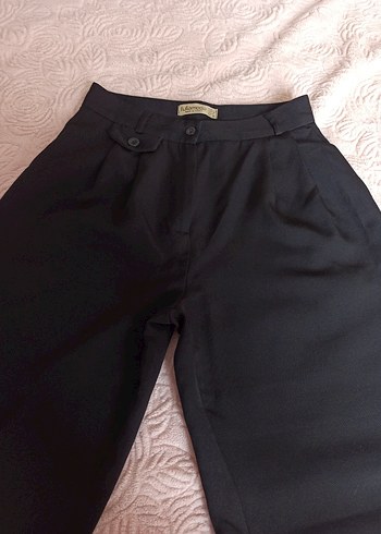 Kadın şalvarlı Siyah Pilili Kumaş Pantolon - Görsel 4