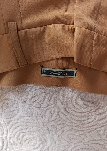 Kadın taba Pilili Midi Kumaş Pantolon - Görsel 4