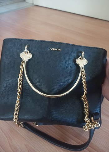 Siyah Yılan Desenli Deri Kadın Çanta - Görsel 6