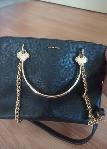 Siyah Yılan Desenli Deri Kadın Çanta - Görsel 5