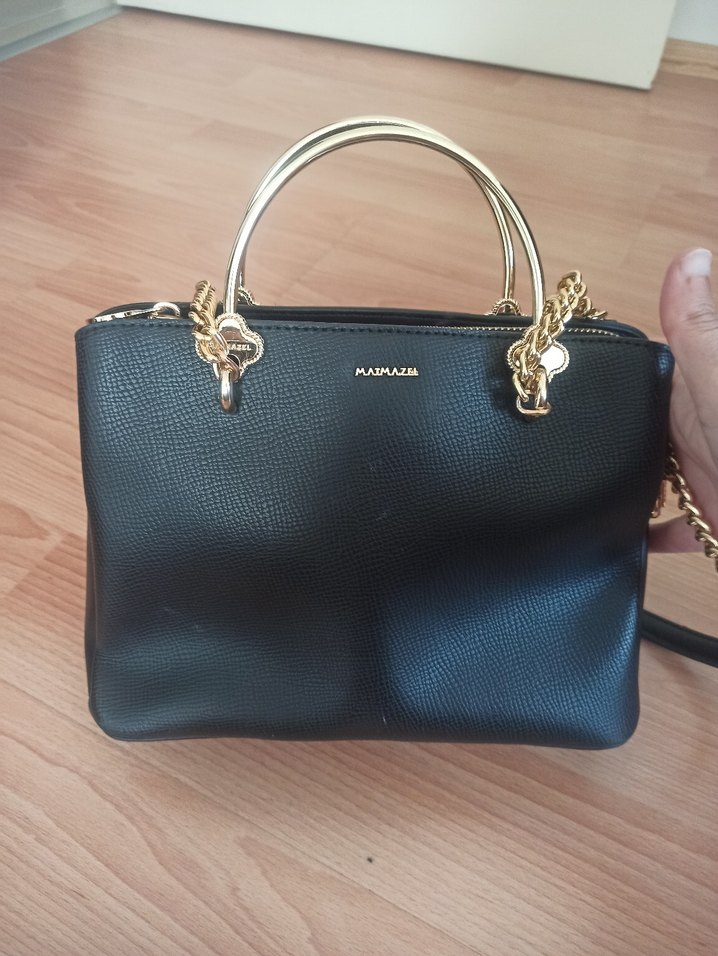 Siyah Yılan Desenli Deri Kadın Çanta - Görsel 3