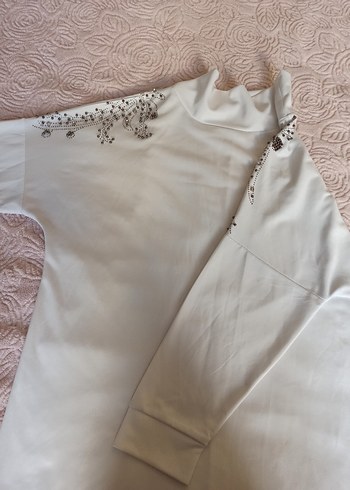 Payetli Beyaz Kadın Bluz, uzun Kollu, BolKesim - Görsel 7