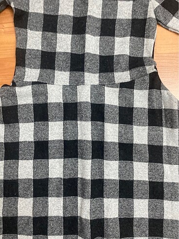 Kaşe kareli Elbise - Görsel 4