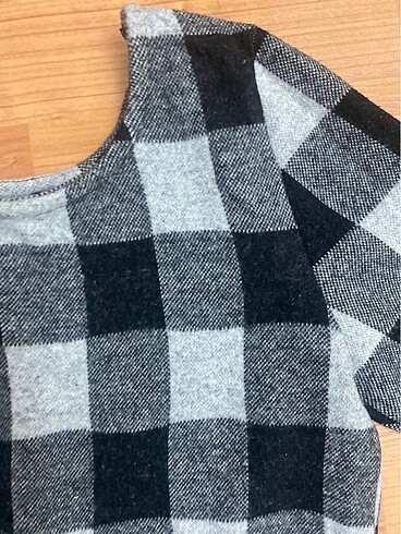 Kaşe kareli Elbise - Görsel 5