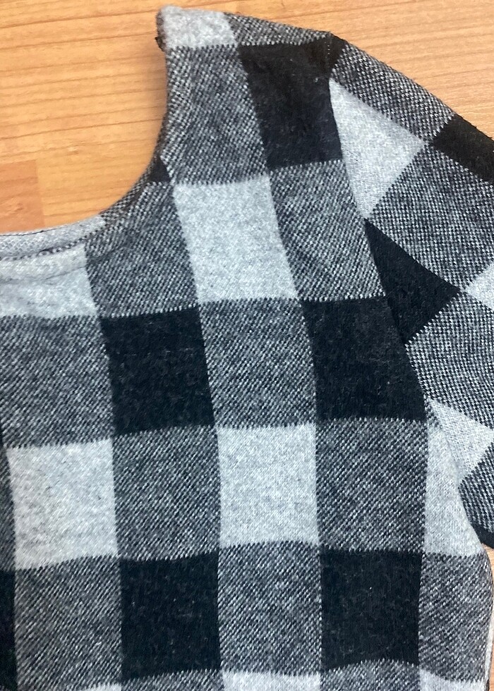 Kaşe kareli Elbise - Görsel 5