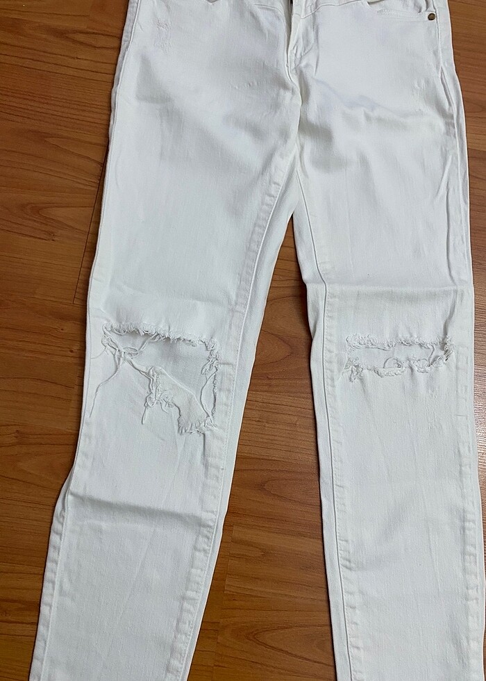Beyaz Kanvas Pantolon - Görsel 2