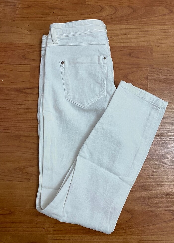 Beyaz Kanvas Pantolon - Görsel 5