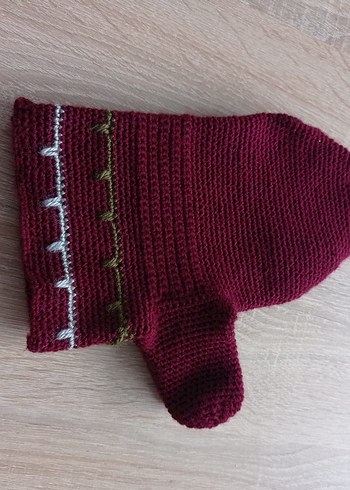 Bordo Örgü eldiven tutacak - Görsel 4