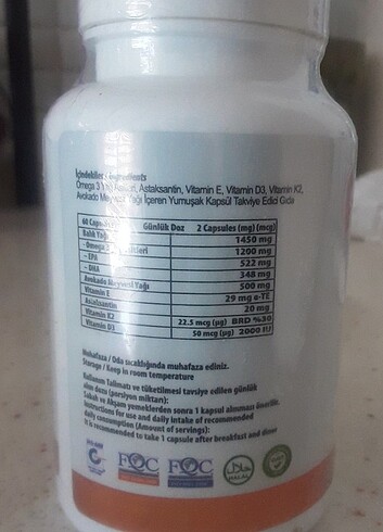 Diğer ANATOLİAN OMEGA 3 TAKVIİYE