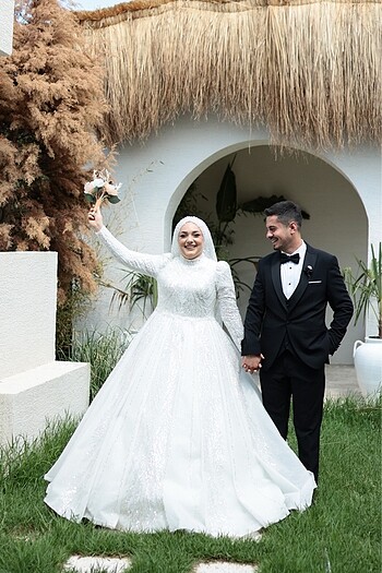 xl Beden beyaz Renk Gelinlik