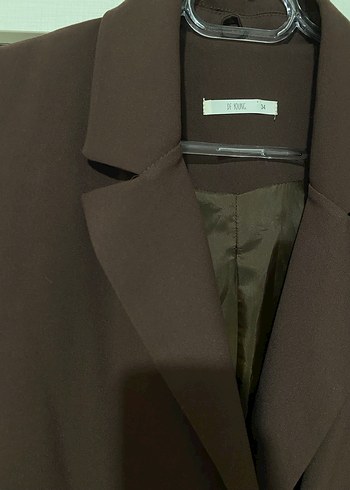 Kahverengi Kadın Ofis Blazeri - Görsel 4