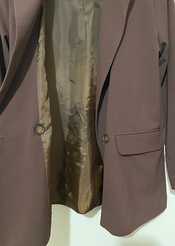 Kahverengi Kadın Ofis Blazeri - Görsel 6