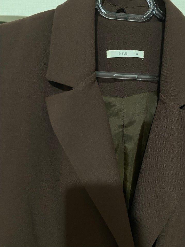 Kahverengi Kadın Ofis Blazeri - Görsel 4