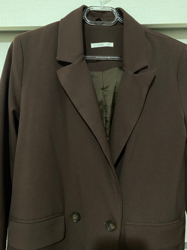 Kahverengi Kadın Ofis Blazeri - Görsel 3