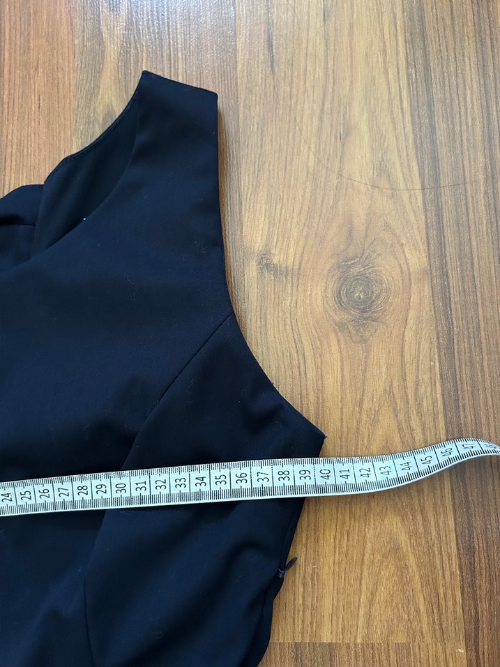 Lacivert Klasik Kesim Elbise - Görsel 3