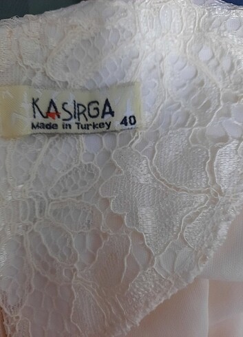 40 Beden Beyaz dantelli abiye
