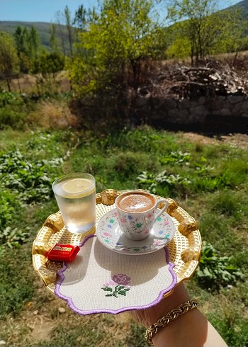 Renkli Çiçek Desenli Nakışlı Peçeteler - Görsel 4