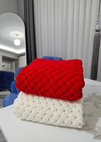 Kırmızı Örgü Çocuk Battaniyesi - Görsel 10