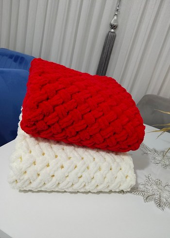 Kırmızı Örgü Çocuk Battaniyesi - Görsel 6