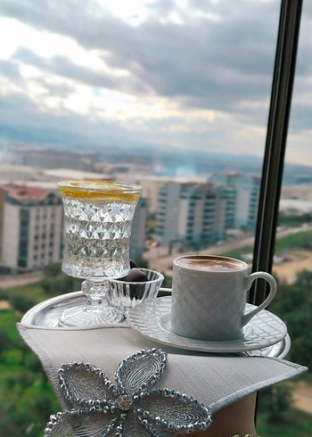 Boncuk İşlemeli Beyaz Gri Sunum Peçetesi - Görsel 13