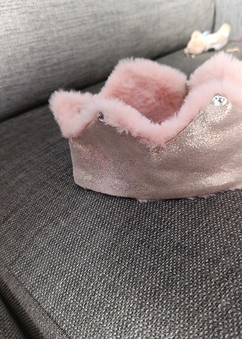 Pembe ve gri mini süet saç bandi