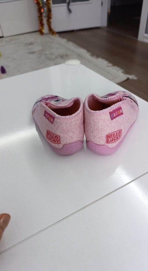 Pembe Kız Çocuk Ev Terliği Fiyonk Detaylı - Görsel 3