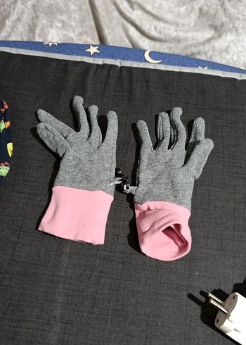 Pembe Gri Elastik Kadın Eldiven - Görsel 2