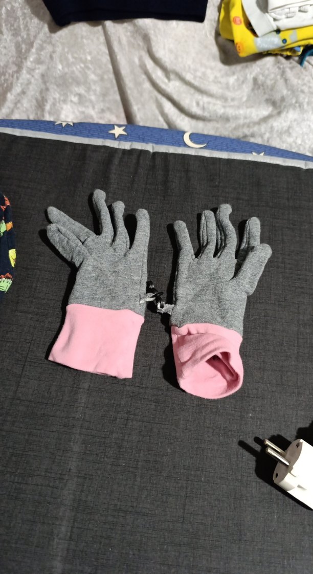 Pembe Gri Elastik Kadın Eldiven - Görsel 2