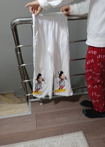 Mickey Mouse Baskılı Beyaz Erkek Pijama Altı - Görsel 2