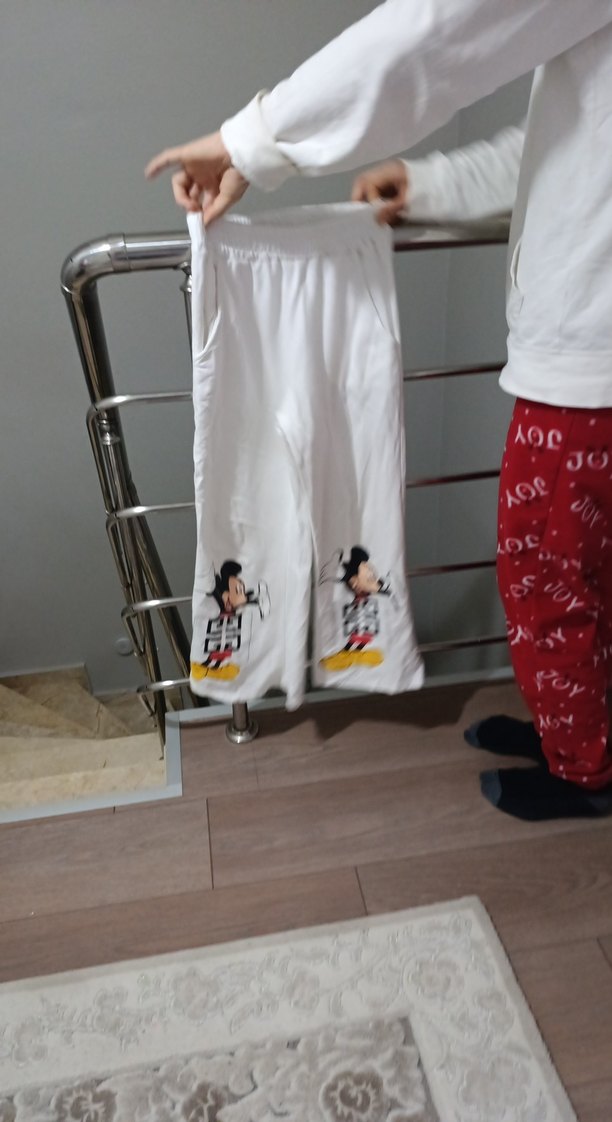 Mickey Mouse Baskılı Beyaz Erkek Pijama Altı - Görsel 2
