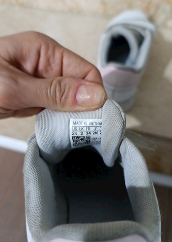 Kız Çocuk Beyaz Spor Ayakkabı Velcro Bantlı - Görsel 4