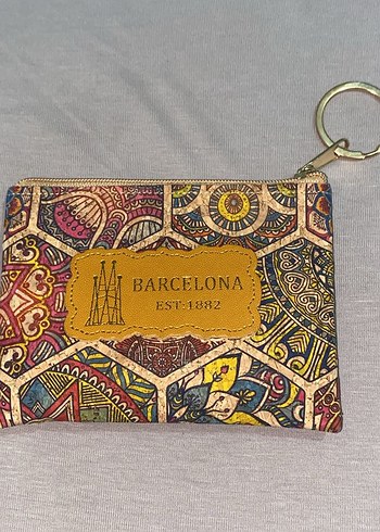 American Vintage Barcelona Desenli Renkli Anahtarlik Cantasi