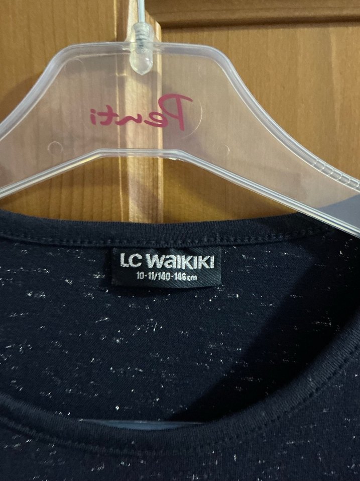 Kelebek Baskılı Simli Uzun Kollu Kız Tişörtü - Görsel 3