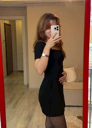 36 Beden Siyah Mini Elbise