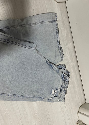 Gri Bol Kesim Midi Kadın Denim Jean